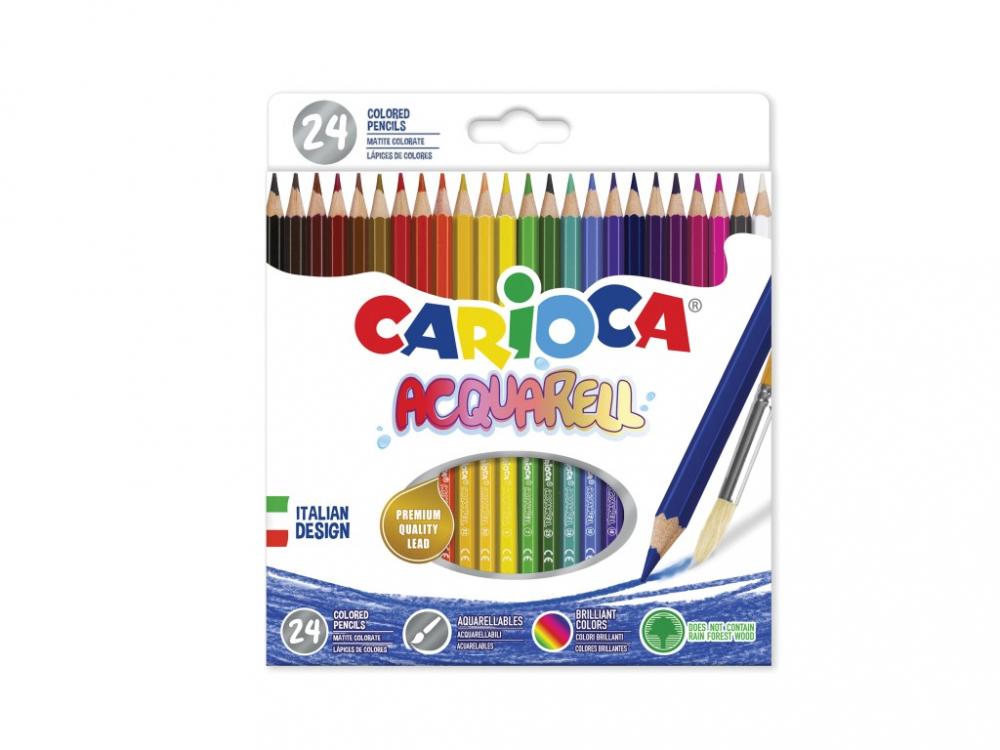 Creioane colorate Carioca Aquarelle, varf O 3.3 mm,24 culori set