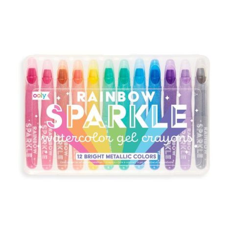 Creioane colorate cu gel acuarela cu sclipici Rainbow Sparkle Metallic - Set de 12 - poza 1