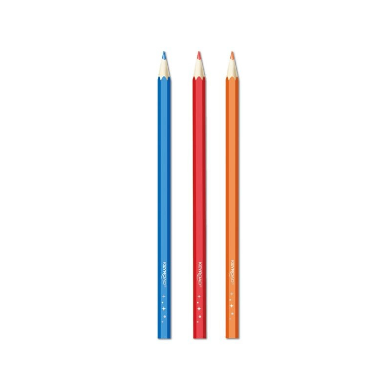 Creioane colorate Keyroad hexagonale, 12 culori set, mina 2.9 mm