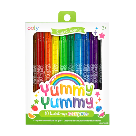 Creioane colorate parfumate rasucibile - Yummy Yummy, set de 10 - poza 1