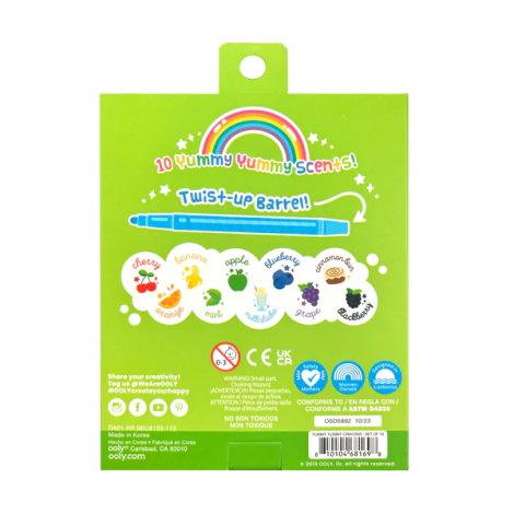 Creioane colorate parfumate rasucibile - Yummy Yummy, set de 10 - poza 2