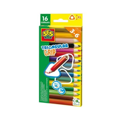 Creioane colorate triunghiulare XL - 16 bucati - poza 1