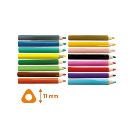 Creioane colorate triunghiulare XL - 16 bucati - poza 2
