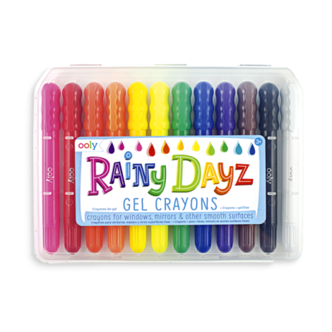 Creioane cu gel pentru geam si sticla, Rainy Dayz, set 12 culori lavabile - poza 1