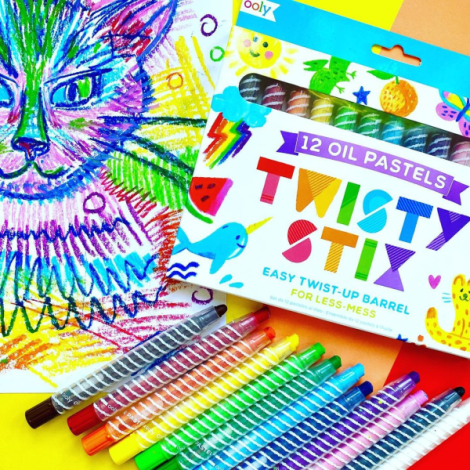 Creioane pictura cu ulei, Twisty Stix, set 12 culori - poza 3
