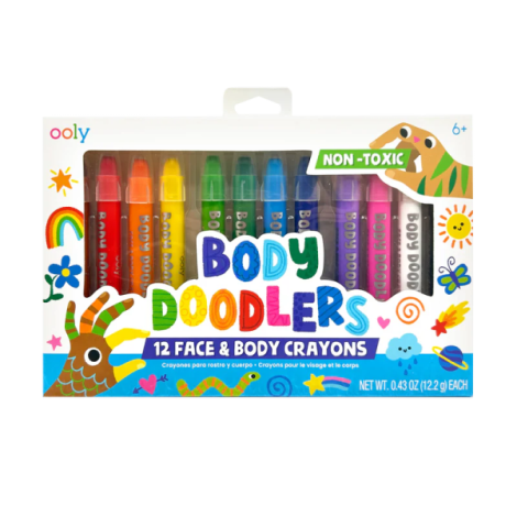 Creioane pictura pentru fata si piele, Body Doodlers, set de 12 - poza 1