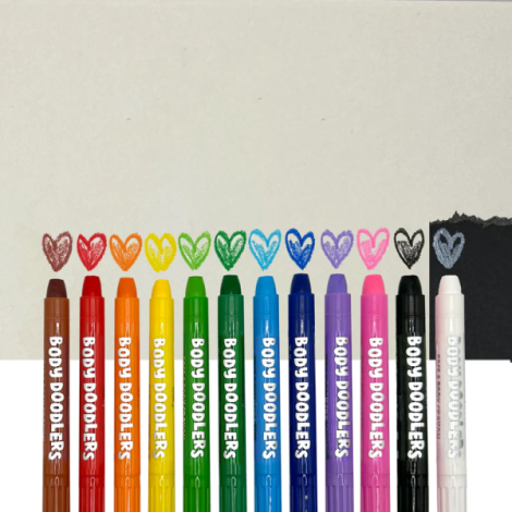 Creioane pictura pentru fata si piele, Body Doodlers, set de 12 - poza 3