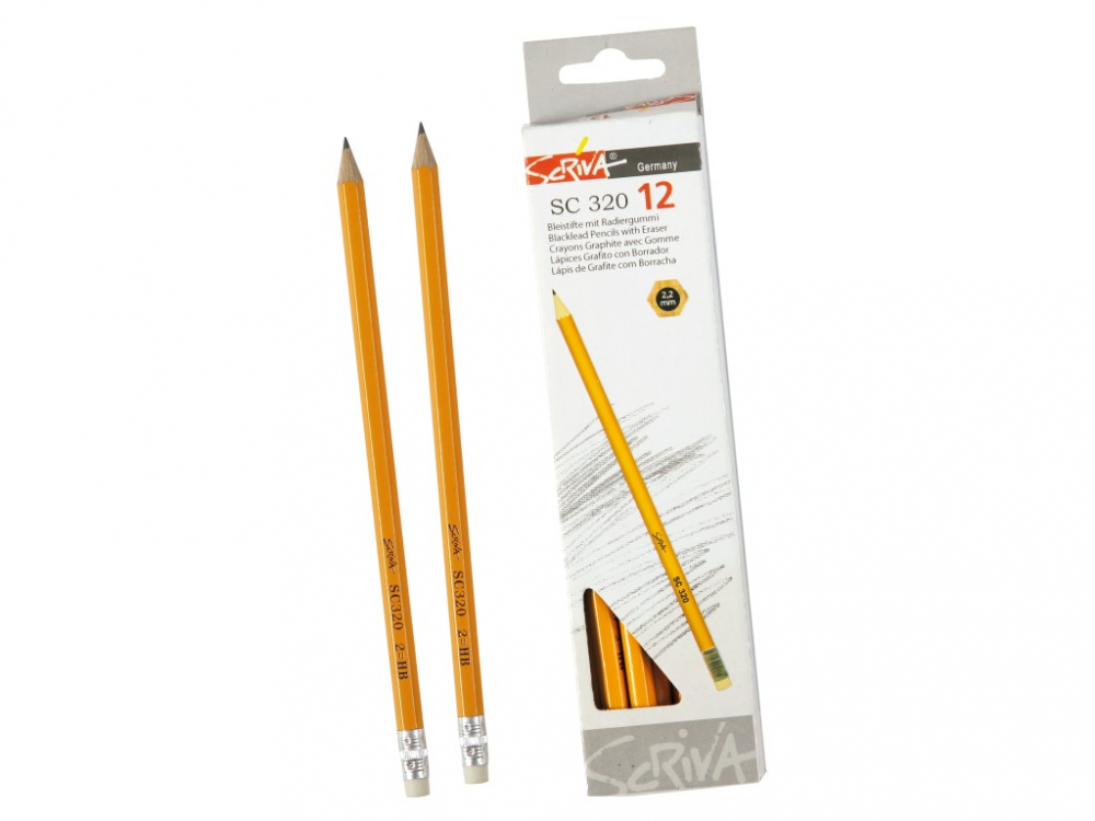 Creion cu guma Scriva 12 bucati set