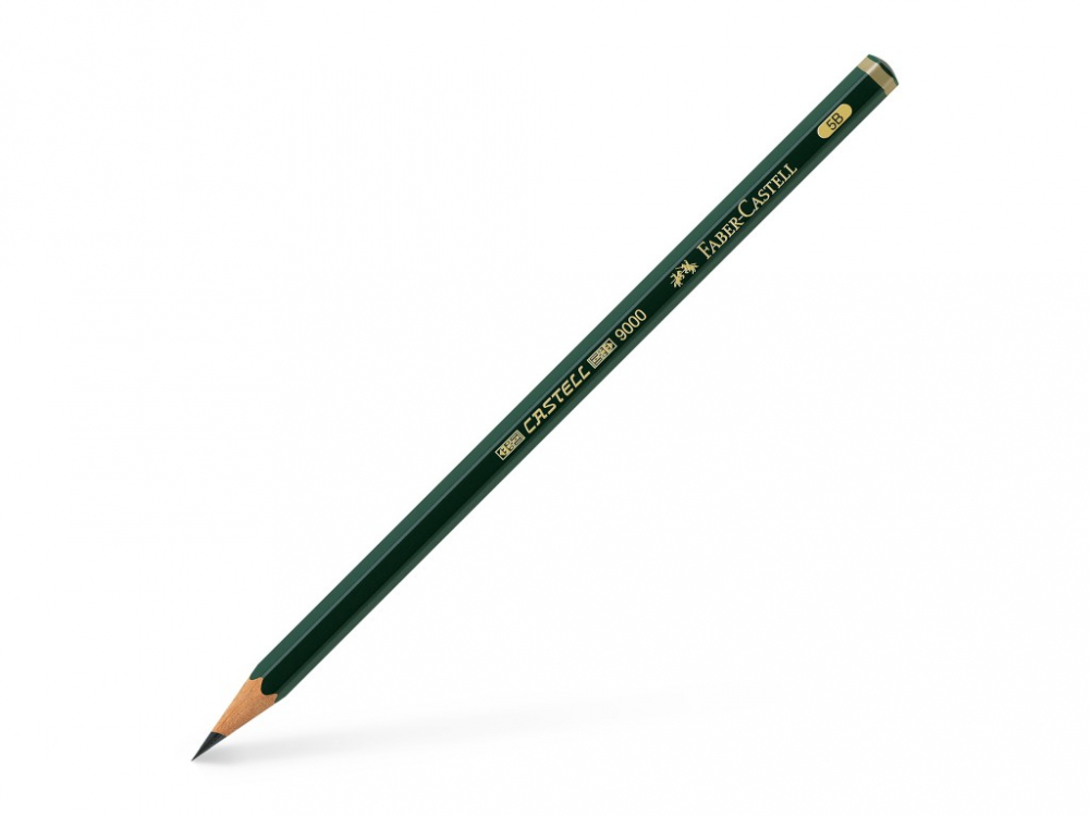 Creion grafit 5B Faber-Castell Castell 9000, hexagonal, fara guma