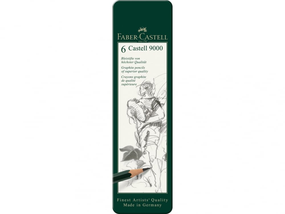 Creion grafit Faber-Castell Castell 9000, set 6 buc, hexagonal
