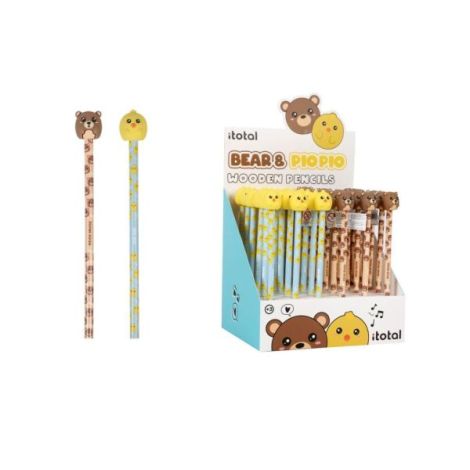 Creion HB, din lemn, design animale - poza 1