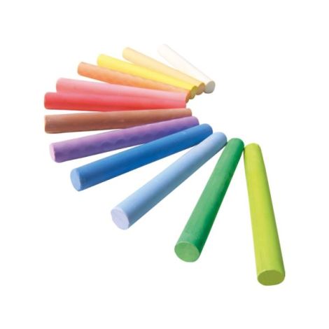 Creta colorata copii pentru desen pe tabla si asfalt, 12 bucati - poza 2