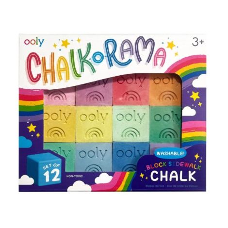Creta lavabila Chalk-O-Rama, set de 12 cuburi, perfecta pentru desen pe asfalt - poza 1