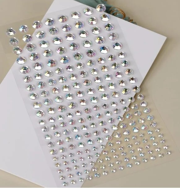Cristale autoadezive pentru activitati crafts,2 dimensiuni 6 10 mm ,110 bucat set