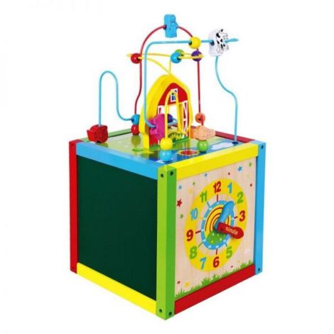 Cub din lemn cu activitati educative, 5 in 1, Viga 58506, 1-6 ani - poza 2