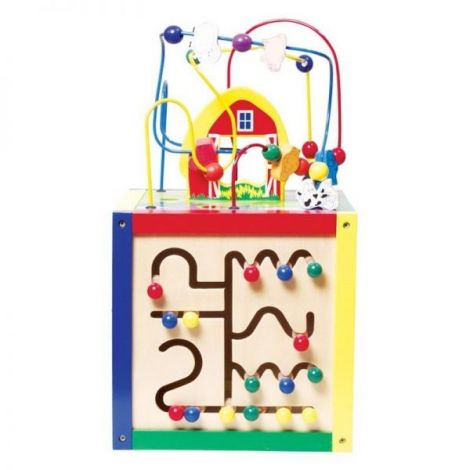Cub din lemn cu activitati educative, 5 in 1, Viga 58506, 1-6 ani - poza 3
