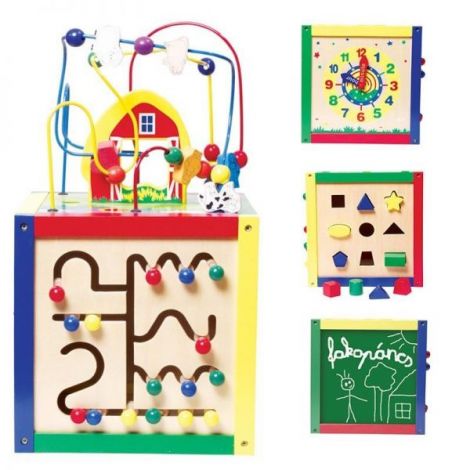 Cub din lemn cu activitati educative, 5 in 1, Viga 58506, 1-6 ani - poza 4