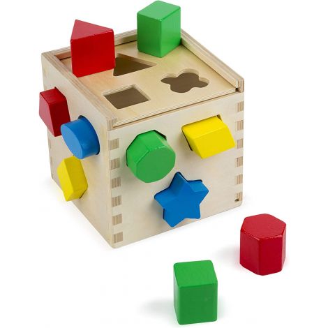 Cub din lemn cu forme de sortat Melissa and Doug 575 - poza 1