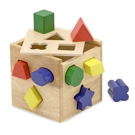 Cub din lemn cu forme de sortat Melissa and Doug 575 - poza 2