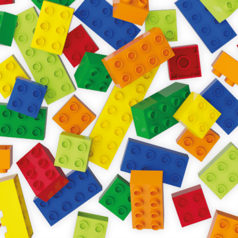 Cuburi colorate de construit Hubelino tip lego (120 piese) - poza 1