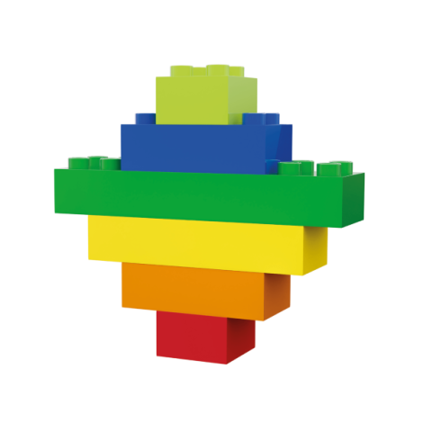 Cuburi colorate de construit Hubelino tip lego (120 piese) - poza 4