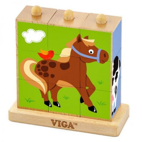 Cuburi montessori Animale de ferma - poza 1