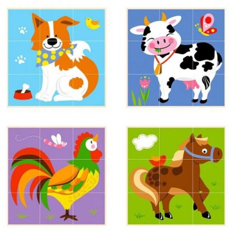 Cuburi montessori Animale de ferma - poza 2