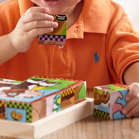 Cuburi puzzle din lemn Ferma Melissa and Doug 0775 - poza 4