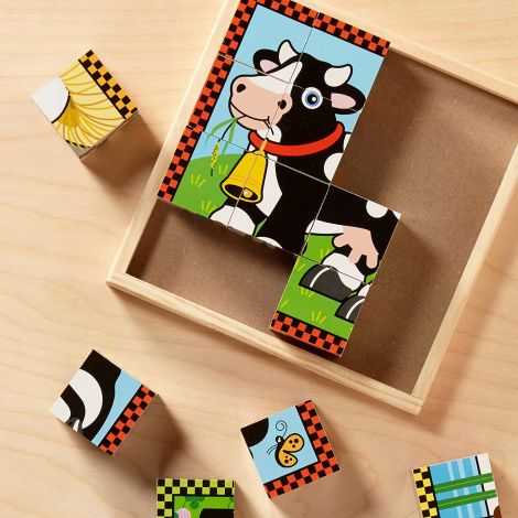 Cuburi puzzle din lemn Ferma Melissa and Doug 0775 - poza 5