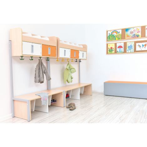 Cuier galben pentru vestiar Flexi Quadro - poza 2