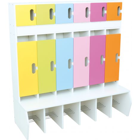Cuier vestiar alb cu 6 compartimente si usi Pastel - poza 1