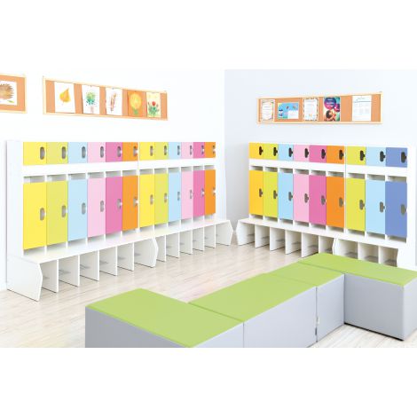 Cuier vestiar alb cu 6 compartimente si usi Pastel - poza 3