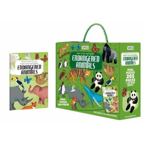 Cunoaste si exploreaza - puzzle animale pe cale de disparitie (205 piese) - poza 1