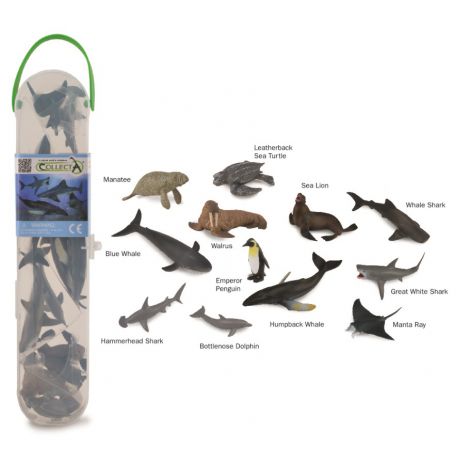 Cutie cu 12 minifigurine Animale marine Set 1 - poza 2