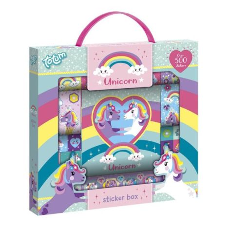 Cutie cu abtibilduri cu unicorni, pe rola - poza 1