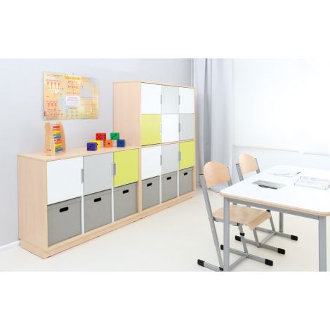 Cutie de depozitare textila pliabila, cu capac, 35,5 x 34,5 x 35 cm, culoare gri - poza 3