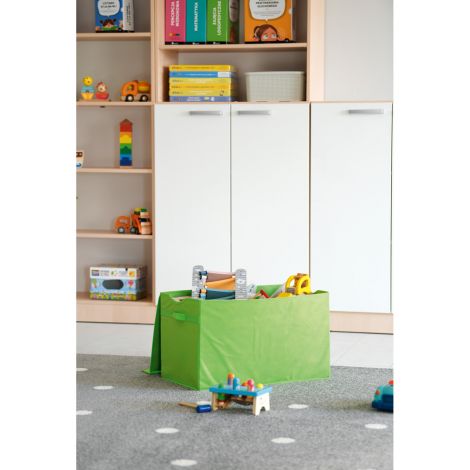 Cutie de depozitare textila pliabila, cu capac, 60 x 35 x 35 cm, culoare verde deschis - poza 3