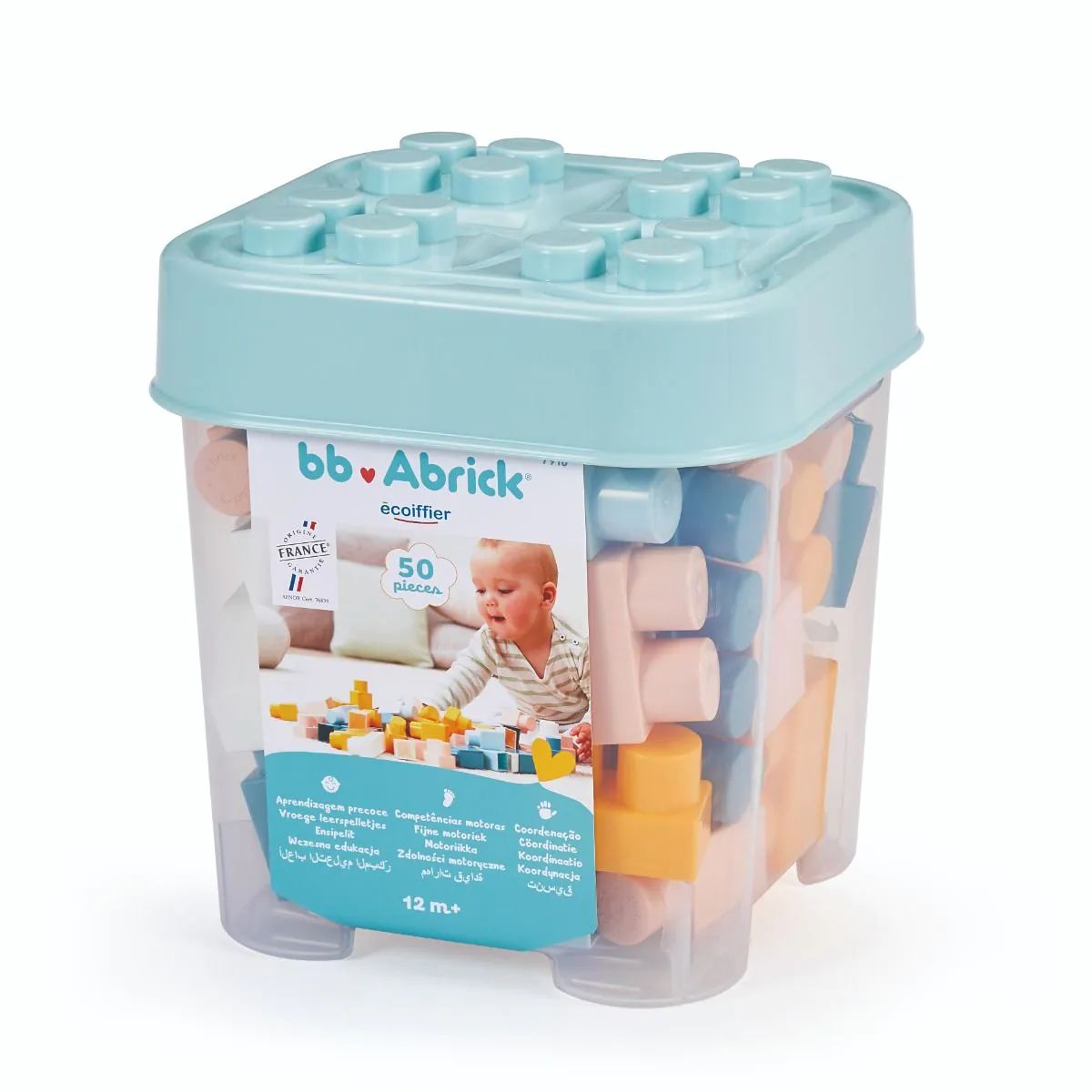 Cutie depozitare cu 50 cuburi pentru construit Ecoiffier
