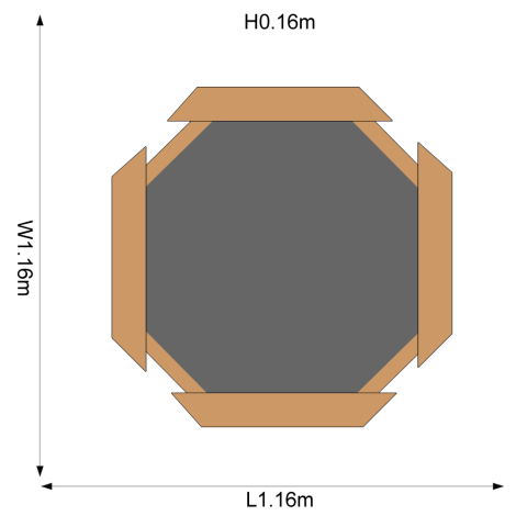 Cutie hexagonala din lemn pentru nisip Treasure Beach 104x104 cm, cu prelata - poza 2
