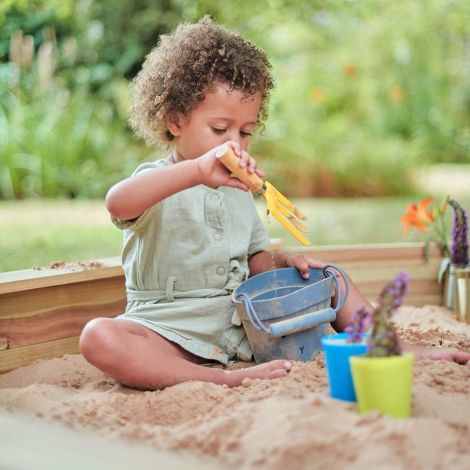 Cutie hexagonala din lemn pentru nisip Treasure Beach 104x104 cm, cu prelata - poza 5
