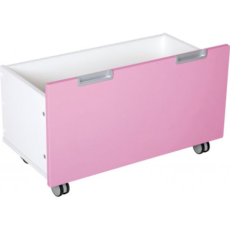 Cutie mare pe roti pentru dulap Quadro roz deschis