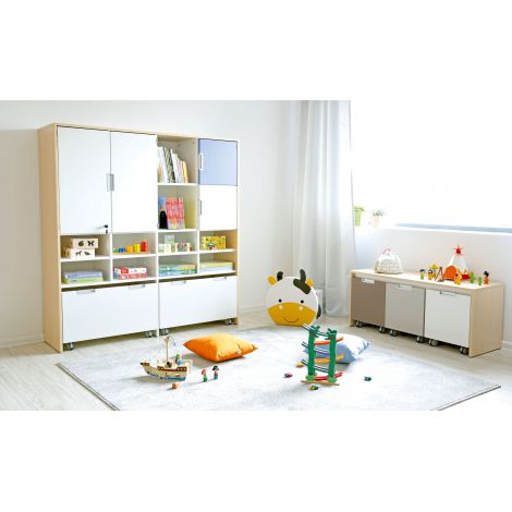 Cutie mica pe roti pentru dulap Quadro bej - poza 2