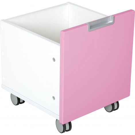 Cutie mica pe roti pentru dulap Quadro roz deschis