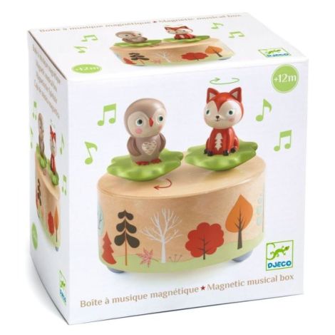 Cutie muzicala magnetica cu bufnita si vulpe, Djeco - poza 1