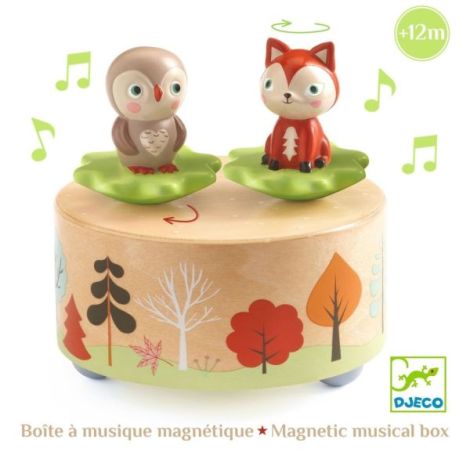 Cutie muzicala magnetica cu bufnita si vulpe, Djeco - poza 3