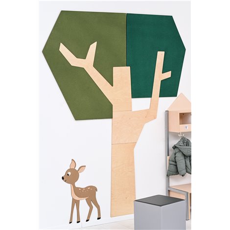 Decor perete 197,7 x 245 cm, copac coroana unghiulara, ideal crese, sali de asteptare, cabinete pediatrie, gradinite - poza 1