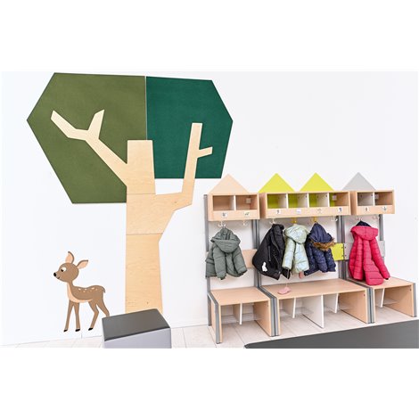 Decor perete 197,7 x 245 cm, copac coroana unghiulara, ideal crese, sali de asteptare, cabinete pediatrie, gradinite - poza 5