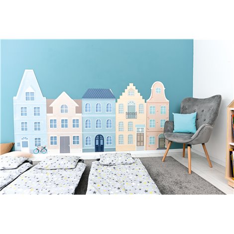 Decor perete 62 x 112 cm, casuta bleu, ideal crese, sali de asteptare, cabinete pediatrie, gradinite - poza 5
