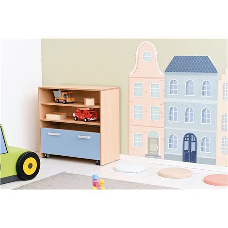 Decor perete 62 x 112 cm, casuta gri deschis, ideal crese, sali de asteptare, cabinete pediatrie, gradinite - poza 2
