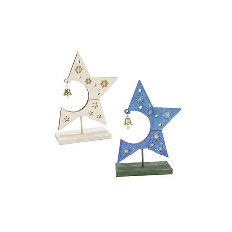 Decoratiune de pictat Stea cu clopotel - poza 1